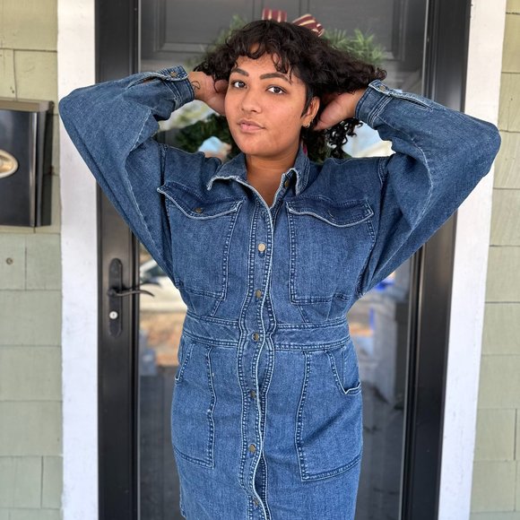 Free People Dresses & Skirts - Free People Denim Button-Front Mini Dress
